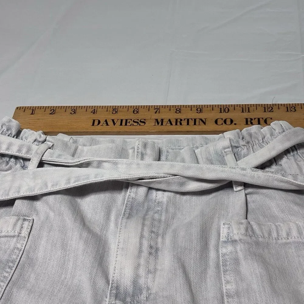 Pilcro Anthropologie Denim Shorts Women Elastic Waist Tie Light Wash Casual 27 - Picture 5 of 13